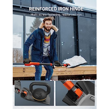 AstroAI 39" Folding Snow Shovel for Cars and Snowmobiles