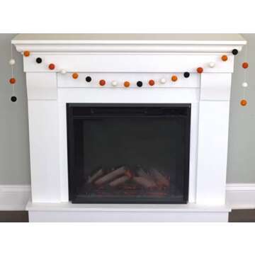 Matthew and Mae Handmade Halloween Felt Ball Garland- 6 ft string with 24 adjustable balls, measurin...