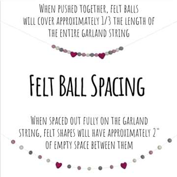 Matthew and Mae Handmade Halloween Felt Ball Garland- 6 ft string with 24 adjustable balls, measuring 1" each - 100% Wool- Fall Mantle Banner, Autumn Shelf, Home Decor Gift (Orange/Black/White)