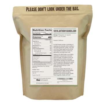 Anthony's Diastatic Dry Malt Powder, 1.5 lb, Vegan Friendly, Enhance Bread Baking