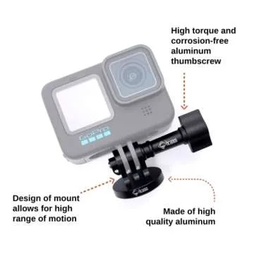 CHRONOS Aluminum Alloy CNC Metal GoPro Tripod Adapter Mounts/Monopod Mount with Aluminum CNC Thumb Screw for Go Pro Cameras, DJI Osmo Action, & Insta 360 One. Great for attachments and Clamps