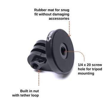 CHRONOS Aluminum Alloy CNC Metal GoPro Tripod Adapter Mounts/Monopod Mount with Aluminum CNC Thumb Screw for Go Pro Cameras, DJI Osmo Action, & Insta 360 One. Great for attachments and Clamps