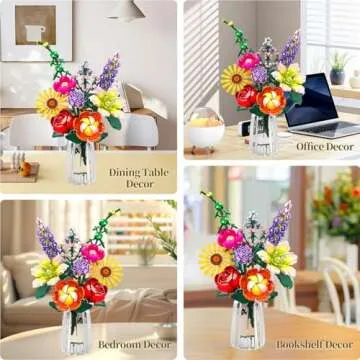 Flowers Bouquet Building Toy Set for Creative Minds and Gifts