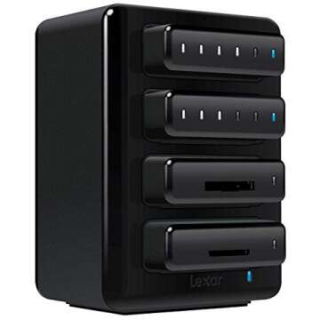 Lexar Professional Workflow HR2 Four-bay Thunderbolt 2/USB 3.0 Reader Hub LRWHR2RBNA