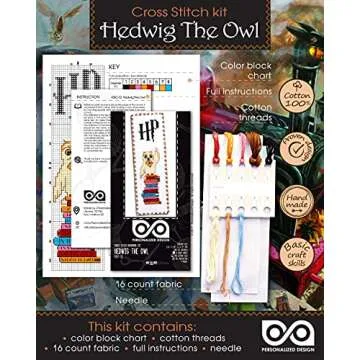 Hedwig The Owl Embroidery Kit - Cross Stitch Bookmark