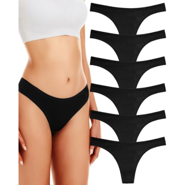 ANZERMIX Women's Cotton Thong Panties Pack of 6 - Comfortable & Stylish