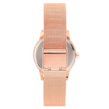 Nine West Women's Floral Dial Mesh Bracelet Watch