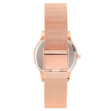 Nine West Women's Floral Dial Mesh Bracelet Watch
