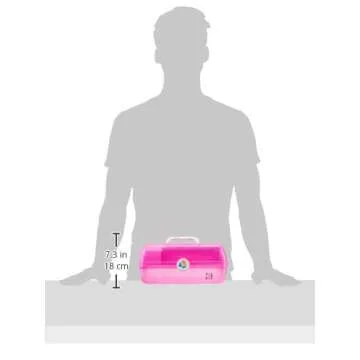 Caboodles On-The-Go Girl Makeup Box, Hot Pink Sparkle, Hard Plastic Makeup Organizer Box, Built-In Mirror, Secure Latch for Safe Travel, Spacious Storage for Large Items