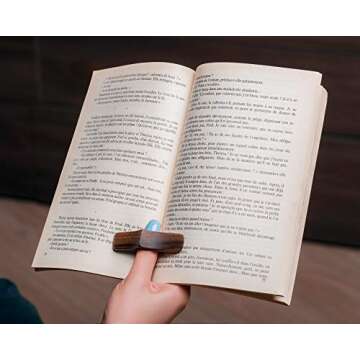 TILISMA Book Page Holder -Handmade Natural Walnut Thumb Bookmark -Novel Reading Accessories Gifts fo...