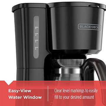 BLACK+DECKER CM0700BZ 4-in-1 5-Cup Coffee Station Coffeemaker, Black