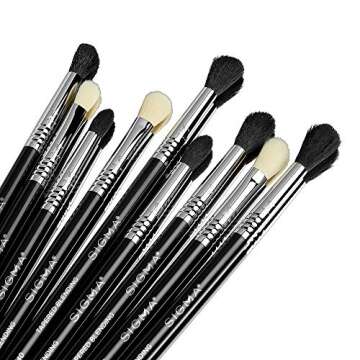 Sigma Beauty Deluxe Blending Brush Set – Professional Grade Eyeshadow Brush Set with 9 Full Size B...