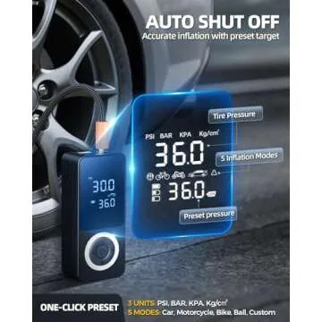 Cordless Tire Inflator Portable Air Compressor 150 PSI