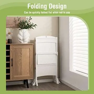 HONEY JOY Kitchen Step Stool for Toddlers, Children Wooden Standing Tower w/Safety Rail, Montessori Foldable Kids Learning Stool for Kitchen Counter(White)