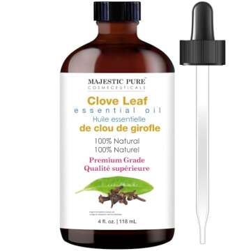 MAJESTIC PURE Clove Essential Oil | 100% Pure and Natural Clove Oil | Premium Grade Essential Oils f...
