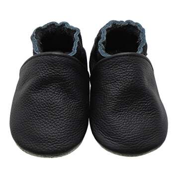 YALION Baby Boys Girls Shoes Crawling Slipper Toddler Infant Soft Leather First Walking Moccs(Black,...