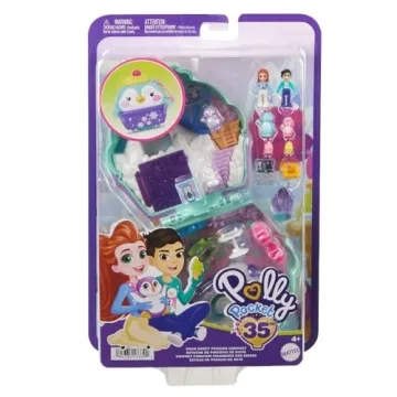 Polly Pocket Dolls & Playset, Snow Sweet Penguin Compact with 13 Accessories, Travel Toy with Fidget...