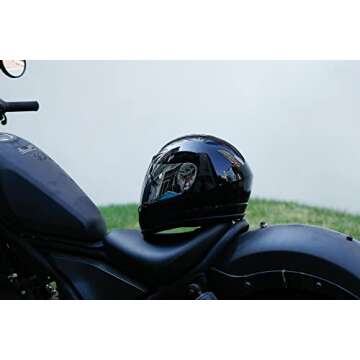 TCMT Adult Gloss Black Full Face Street Dirt Bike ATV Off-Road Motorcycle Motocross Helmet DOT