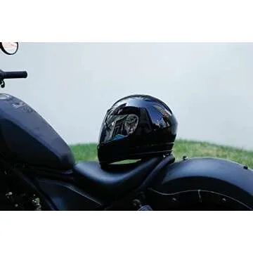 TCMT Adult Gloss Black Full Face Street Dirt Bike ATV Off-Road Motorcycle Motocross Helmet DOT