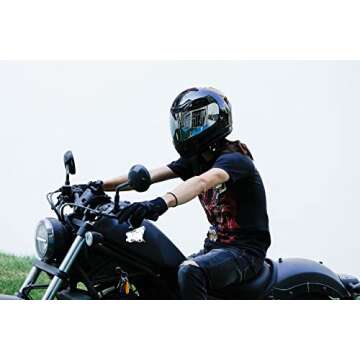 TCMT Adult Gloss Black Full Face Street Dirt Bike ATV Off-Road Motorcycle Motocross Helmet DOT