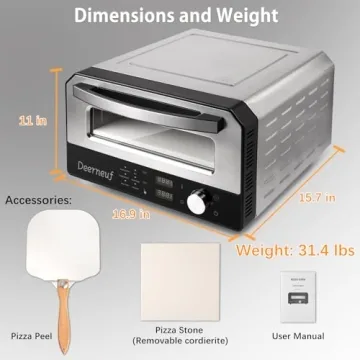 Electric Pizza Oven with 800°F Heat for Fast Cooking
