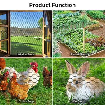 Sturdy Chicken Wire 236 in for Gardens & Pets