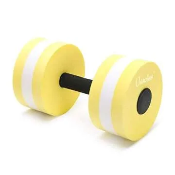 UNAOIWN Water weights Water Aerobics for Pool Fitness Exercise Lightweight Resistance Aquatic Dumbbell Pool Barbells for Swimming, Yellow