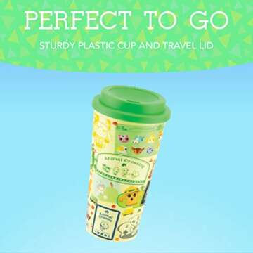 Paladone PP7723NN Animal Crossing Travel Mug Officially Licensed Merchandise, Plastic, Multicolour,3...