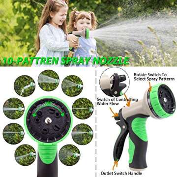 YOJULY 25ft Expandable garden hose - super durable 3750d garden water hose/strongest triple latex, d...