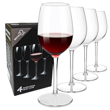 MICHLEY Floating Wine Glasses for Pool Unbreakable Tritan Plastic Red Wine Glasses with Stem Poolsid...
