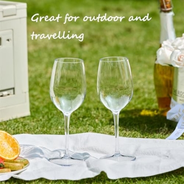 MICHLEY Floating Wine Glasses for Pool Unbreakable Tritan Plastic Red Wine Glasses with Stem Poolside Floating Cups 12.5 OZ, Dishwasher Safe, Set of 4