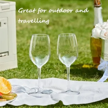 MICHLEY Floating Wine Glasses for Pool Unbreakable Tritan Plastic Red Wine Glasses with Stem Poolside Floating Cups 12.5 OZ, Dishwasher Safe, Set of 4