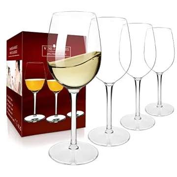MICHLEY Floating Wine Glasses for Pool Unbreakable Tritan Plastic Red Wine Glasses with Stem Poolside Floating Cups 12.5 OZ, Dishwasher Safe, Set of 4