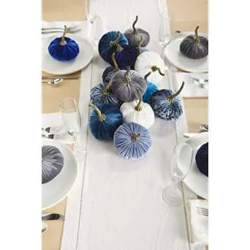 Navy Velvet Pumpkin Decor for Home and Weddings