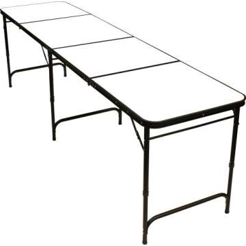 Blank Customizable Beer Pong Table - Ball Rack & 6 Pong Balls with built in Bottle Opener - 8 Feet L...