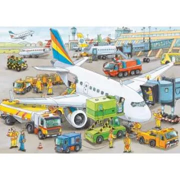 Ravensburger Busy Airport - Engaging 35 Piece Jigsaw Puzzle for Kids | Unique, Perfectly Fitting Pie...