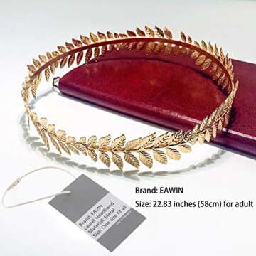 EAWIN Roman Emperor Crown Laurel Wreath Gold Leaf Headband Toga Costume Accessory Caesar Circlet Wed...