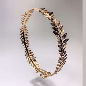EAWIN Roman Emperor Crown Laurel Wreath Gold Leaf Headband Toga Costume Accessory Caesar Circlet Wedding Headpiece