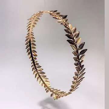 EAWIN Roman Emperor Crown Laurel Wreath Gold Leaf Headband Toga Costume Accessory Caesar Circlet Wedding Headpiece