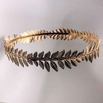 EAWIN Roman Emperor Crown Laurel Wreath Gold Leaf Headband Toga Costume Accessory Caesar Circlet Wedding Headpiece