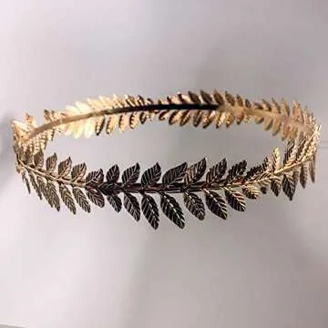 EAWIN Roman Emperor Crown Laurel Wreath Gold Leaf Headband Toga Costume Accessory Caesar Circlet Wedding Headpiece