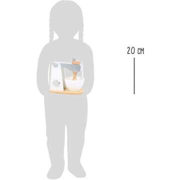 Small Foot Wooden Toys Wooden Mixer with Movable Upper Part and Stirring Bowl for Play Kitchens Designed for Children Ages 3+, Multi (10595)