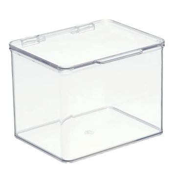 mDesign Clear Kitchen Storage Organizer with Hinged Lid