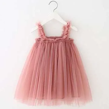 BGFKS Layered Tulle Tutu Dress for Toddler Girls,Baby Girl Rainbow Tutu Princess Skirt Set with Flower Headband.(Dusty Rose,3T)