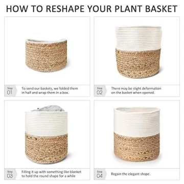 Mkono Cotton Rope Plant Basket Up to 10 Inch Pot