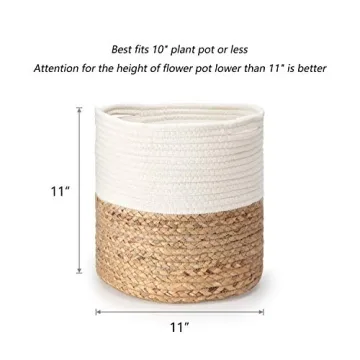 Mkono Cotton Rope Plant Basket Up to 10 Inch Pot