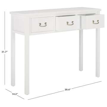 SAFAVIEH Home Collection Cindy Farmhouse White 3-Drawer Console Table