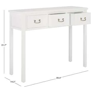 SAFAVIEH Home Collection Cindy Farmhouse White 3-Drawer Console Table