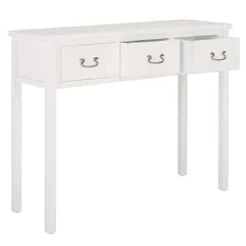 SAFAVIEH Home Collection Cindy Farmhouse White 3-Drawer Console Table