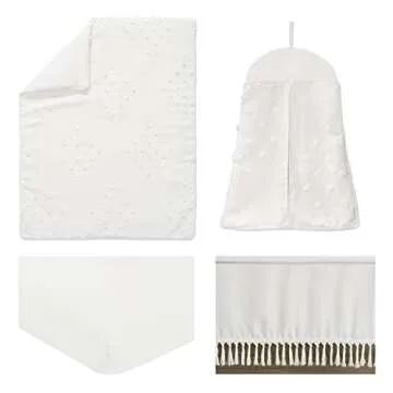 Sweet Jojo Designs Boho Dot Baby Boy Girl Nursery Crib Bedding Set - 4 pieces - Ivory Beige Cream Of...